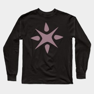 Large Geometric abstract snowflake in mauve Long Sleeve T-Shirt